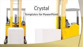  Presentation with image cardiovascular disease - Presentation theme having lifting equipment - image of loaders background and a white colored foreground