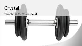  Presentation with sports - Presentation design with lifting equipment - sports metal dumbbell background and a  colored foreground