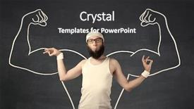  Presentation with weight lifting - Presentation theme enhanced with lifting weight with big muscle background and a  colored foreground