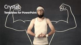  Presentation with weight lifting - Audience pleasing presentation design consisting of lifting weight with big muscle backdrop and a dark gray colored foreground