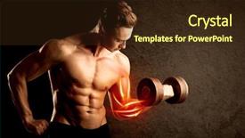  Presentation with weight lifting - Presentation theme with lifting weight with red muscle background and a wine colored foreground