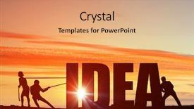  Presentation with delegation work - Amazing slide set having lifting word - cooperate for successful work backdrop and a coral colored foreground