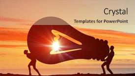  Presentation with work - Slide set enhanced with lifting word - cooperate for successful work background and a coral colored foreground