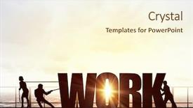  Presentation with successful - PPT theme with lifting word - cooperate for successful work background and a cream colored foreground