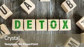  Presentation with detox - Presentation design with lifting word - wooden blocks with the text background and a violet colored foreground