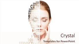  Presentation with plastic surgery - Amazing PPT layouts having lifting word - young beautiful and fresh woman backdrop and a sky blue colored foreground