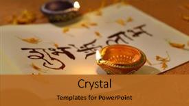  Presentation with indian - Colorful presentation design enhanced with various spices spoons and cutting board on stone table top view with copy space backdrop and a violet colored foreground