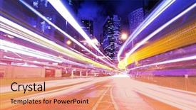  Presentation with traffic light - Audience pleasing PPT theme consisting of light - busy traffic in hong kong backdrop and a coral colored foreground