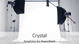  Presentation with lighting - Colorful slide deck enhanced with light - empty photo studio with lighting backdrop and a white colored foreground