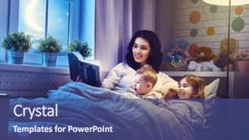  Presentation with family reading - Beautiful slides featuring light - family reading bedtime pretty young backdrop and a ocean colored foreground