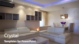  Presentation with living room - Amazing PPT theme having light - living room interior backdrop and a gray colored foreground