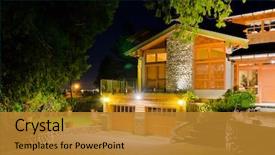  Presentation with luxury house - Theme enhanced with light - luxury house at night background and a gold colored foreground