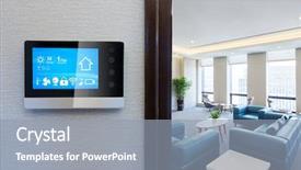  Presentation with smart light - PPT theme consisting of light - smart screen with smart home background and a gray colored foreground