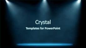  Presentation with empty - Audience pleasing presentation theme consisting of light - three spotlights illuminating empty stage backdrop and a navy blue colored foreground