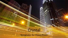  Presentation with city night - Slides featuring light - traffic in city at night background and a gold colored foreground