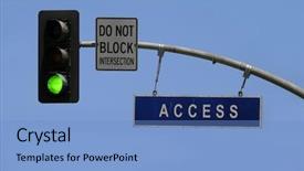  Presentation with access - Presentation featuring green yellow red stop light - traffic sign tells 'access' background and a  colored foreground