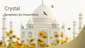  Presentation with taj mahal - Cool new slide deck with light agra uttar pradesh india backdrop and a sky blue colored foreground