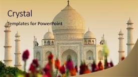  Presentation with taj mahal - Audience pleasing PPT layouts consisting of light agra uttar pradesh india backdrop and a coral colored foreground