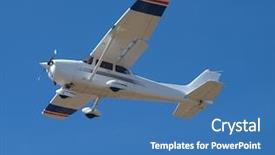  Presentation with land - Colorful presentation theme enhanced with light aircraft coming backdrop and a teal colored foreground