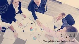  Presentation with team meeting - Slide set consisting of light and modern office environment background and a lemonade colored foreground