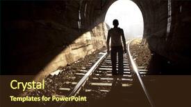  Presentation with end - Amazing slide deck having light at end of tunnel backdrop and a tawny brown colored foreground