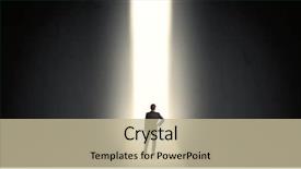  Presentation with businessman standing on mountain top - Presentation theme consisting of light at the end background and a mint green colored foreground