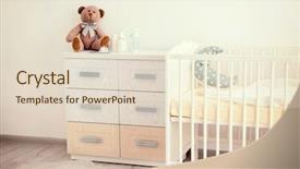  Presentation with light - PPT theme featuring light baby room with crib background and a lemonade colored foreground