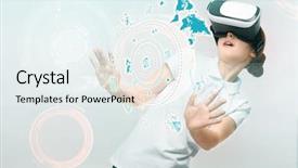  Presentation with virtual reality - Amazing presentation design having light background concept of school backdrop and a sky blue colored foreground