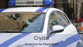  Presentation with police - Presentation design consisting of light bar of police car background and a light blue colored foreground