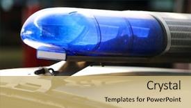  Presentation with police - Beautiful PPT layouts featuring light bar on a police backdrop and a yellow colored foreground