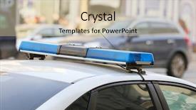  Presentation with policia lights of police car - PPT layouts enhanced with light bar on a police background and a lemonade colored foreground