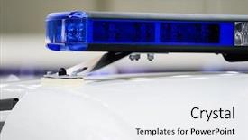  Presentation with policia lights of police car - Audience pleasing theme consisting of light bar on a police backdrop and a white colored foreground