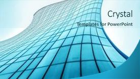  Presentation with high rise building - PPT theme with light blue background of glass background and a arctic colored foreground