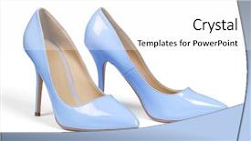  Presentation with light blue - Audience pleasing presentation theme consisting of light blue high heel shoes backdrop and a white colored foreground