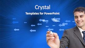  Presentation with writing - Amazing presentation theme having light blue proffessional - composite image of young businessman backdrop and a ocean colored foreground