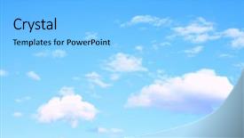  Presentation with light from dark sky god - Audience pleasing PPT theme consisting of light blue sky and clouds backdrop and a light gray colored foreground