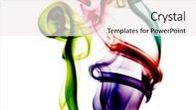  Presentation with abstract green smoke - Theme enhanced with light blue waves design - abstract colorful smoke background and a sky blue colored foreground