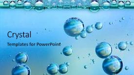  Presentation with light bubbles - Beautiful presentation featuring light blue waves design - bubbles in liquid - abstract backdrop and a light blue colored foreground