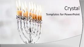  Presentation with candles - Slides featuring light blurred background hanukkah background and a white colored foreground