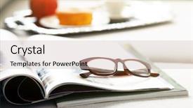  Presentation with living room - Presentation theme consisting of light breakfast and magazines background and a lemonade colored foreground