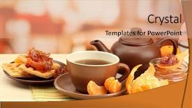  Presentation with jam - Beautiful slide deck featuring light breakfast with tea backdrop and a coral colored foreground