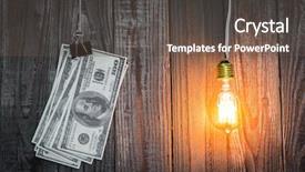  Presentation with hang - Presentation design consisting of light bulb and dollar hang background and a dark gray colored foreground