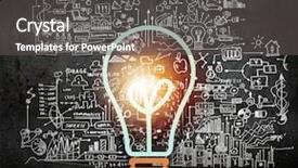  Presentation with light bulb - Amazing presentation theme having light bulb and drawing business backdrop and a dark gray colored foreground