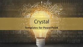  Presentation with research locale small business strategy - Amazing presentation design having light bulb and drawing business backdrop and a yellow colored foreground