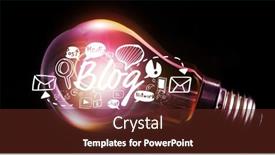  Presentation with social media - Beautiful theme featuring light-bulb-and-social-media backdrop and a tawny brown colored foreground