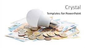  Presentation with light bulb - Presentation design featuring light-bulb-and-the-euro background and a white colored foreground