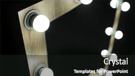 Presentation with lamps - Cool new presentation with light bulb dark background - mirror with lamps in modern backdrop and a black colored foreground