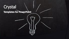  Presentation with light bulb or lightbulb - PPT layouts featuring light bulb drawn on blackboard background and a dark gray colored foreground