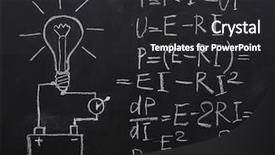  Presentation with bulb - Presentation with light bulb drawn on blackboard background and a dark gray colored foreground