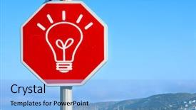  Presentation with light sign - Cool new PPT theme with light bulb drawn backdrop and a light blue colored foreground